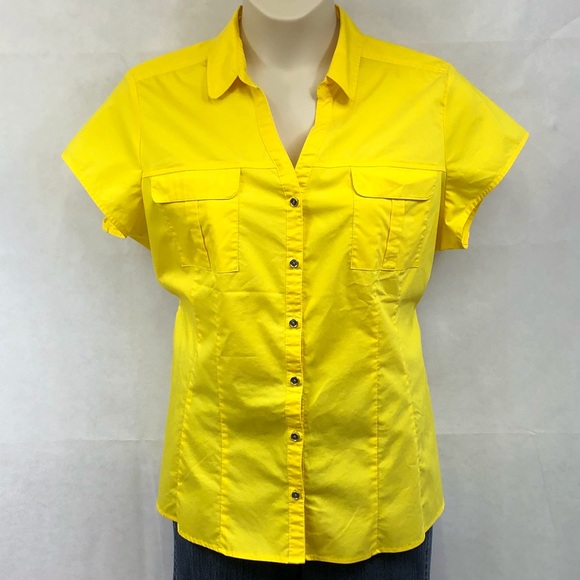 George Tops - George sunny yellow short sleeve shirt